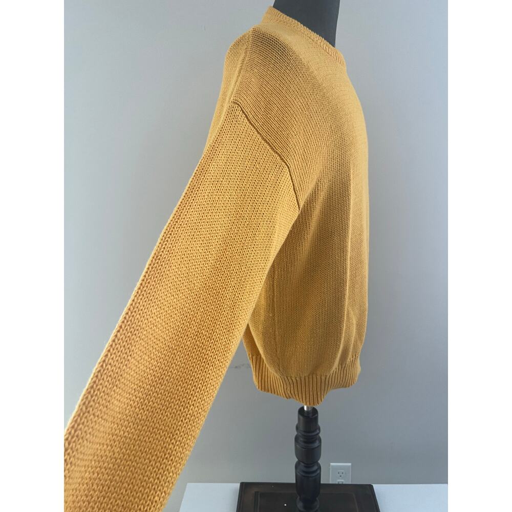 Vintage Boston Traders Cotton Thick Knit Sweater Yellow Crew Neck Size XL SG - Picture 7 of 10